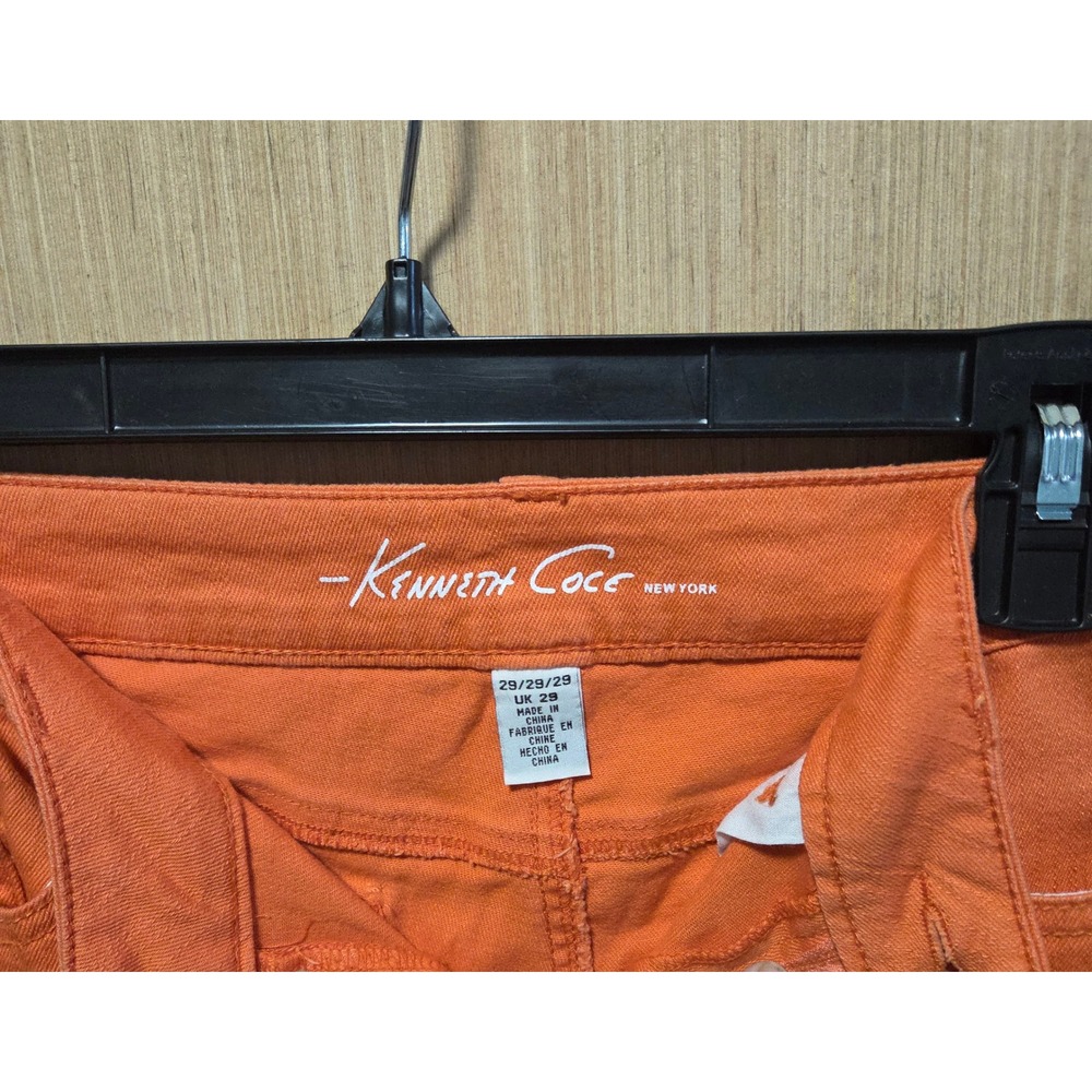 Kenneth Cole Size 29 Ladies New York Orange Denim Jeans‎ Mid Rise Fall Color - Picture 4 of 5